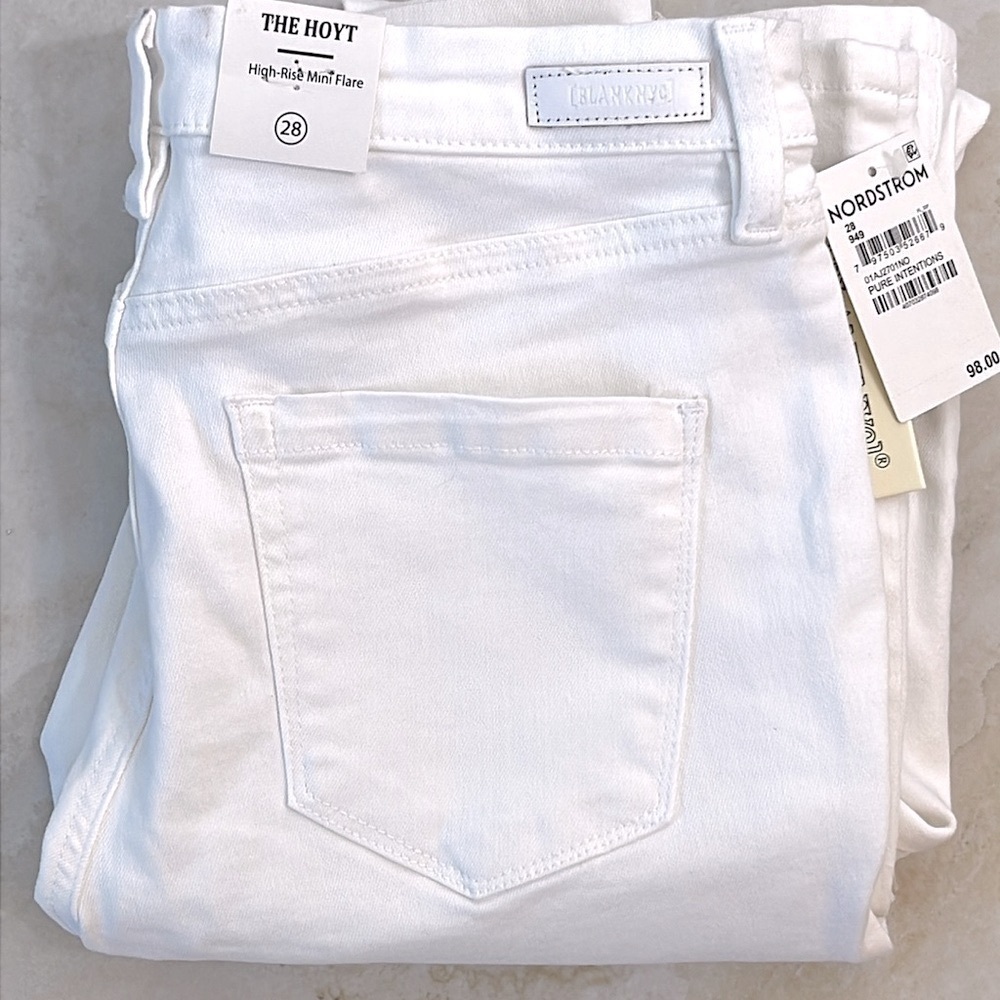 BLANKNYC The Hoyt White High-Rise Mini Flare Stretch Nordstrom Jeans Size 6 / 28 - Picture 15 of 17
